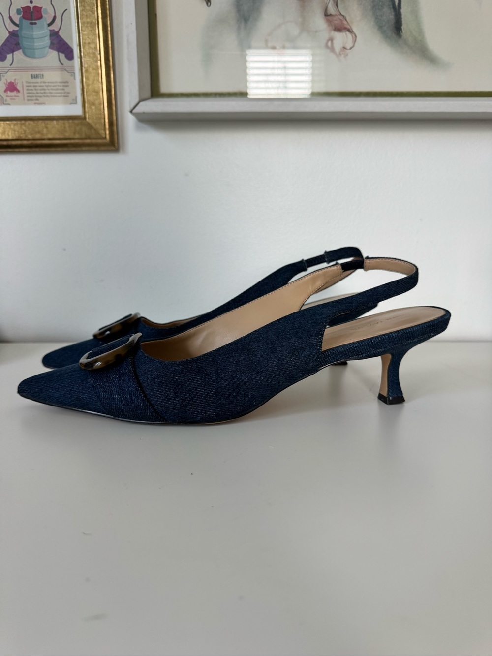 Ann Taylor - Size 10 - Denim Slingback Pumps - Picture 5 of 5
